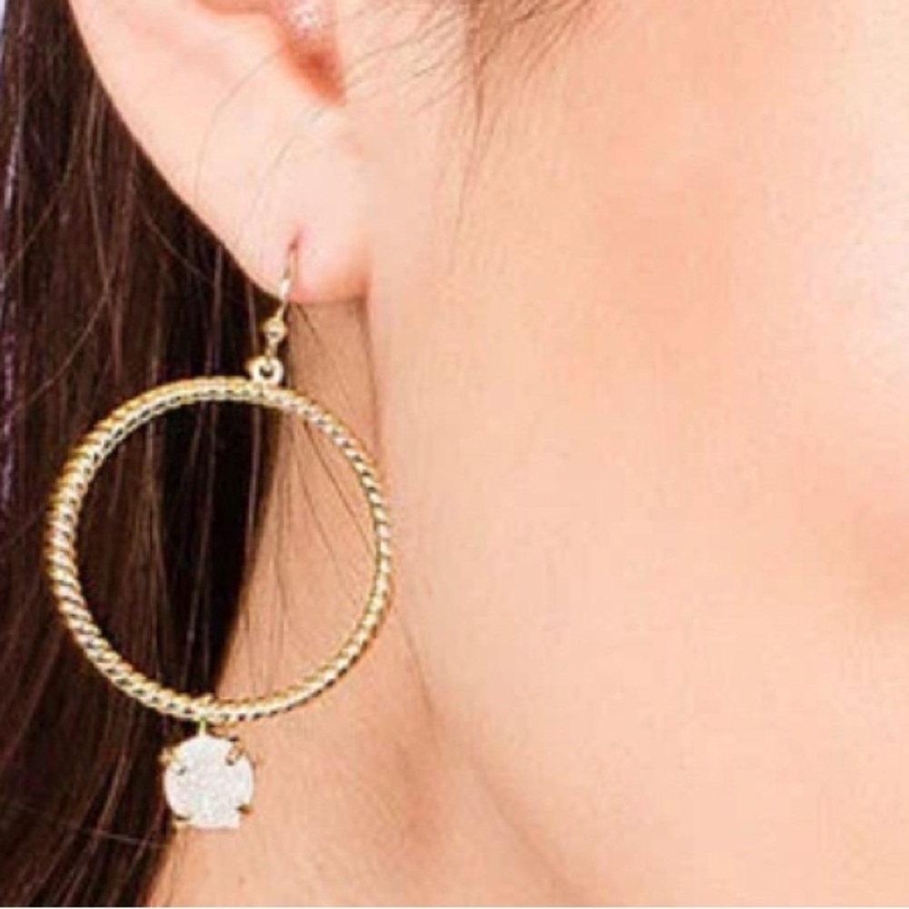 🤍Kendra Scott Gold and Natural Stone Hoop Earrings